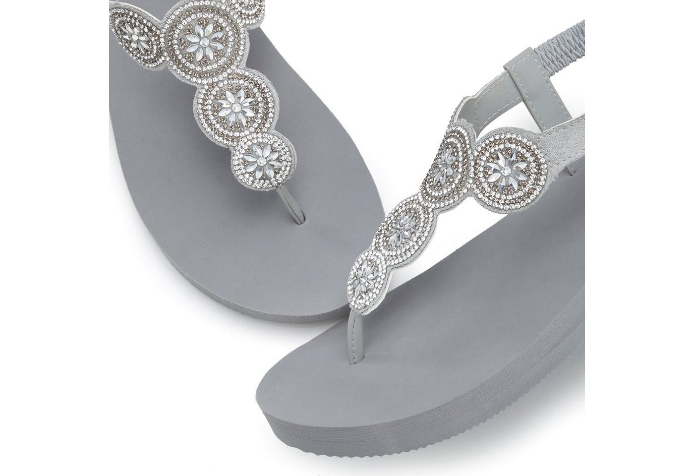 Venice Beach Sandale, Badeschuh, Badelatsche, Flip Flop, Badeschlappe, Sommerschuhe Badezehentrenner Zehentrenner ultraleicht mit Glitzerdetails VEGAN – Bild 5 von 5