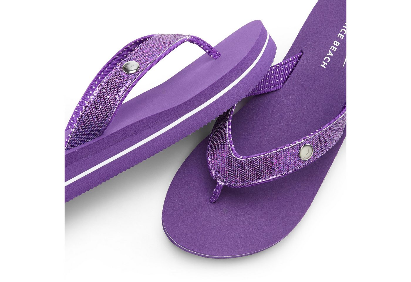 Venice Beach Sandale, Badeschuh, Badelatsche, Flip Flop, Badeschlappe, Pantolette Badezehentrenner Zehentrenner mit wasserabweisender und leichter Sohle VEGAN – Bild 5 von 5