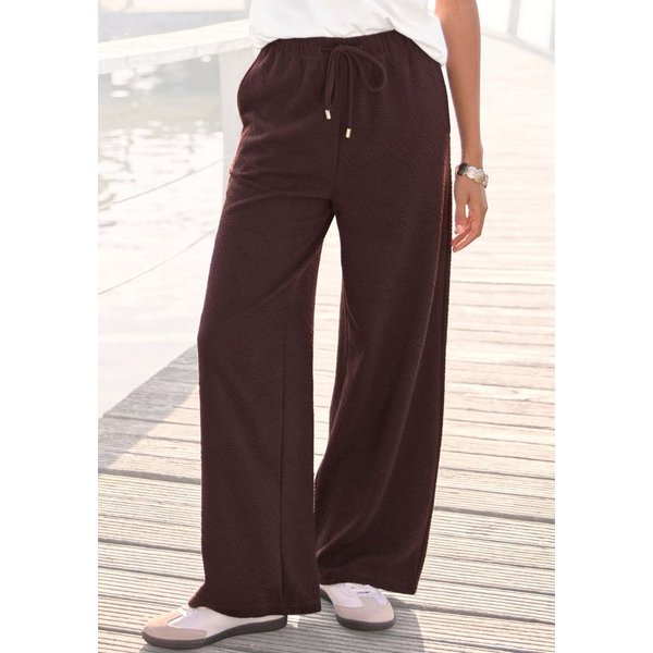Venice Beach Sweathose mit weitem, lockeren Bein aus softer Strukturware, weite Schlupfhose, casual, luftig