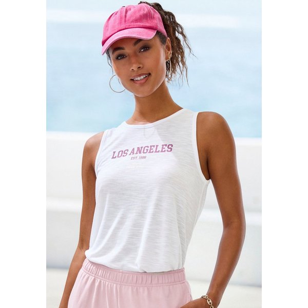 Venice Beach Tanktop aus weicher Slubware mit Logoprint Jerseytop mit breiten Trägern, Sommertop, lockeres Trägertop, Sporttop