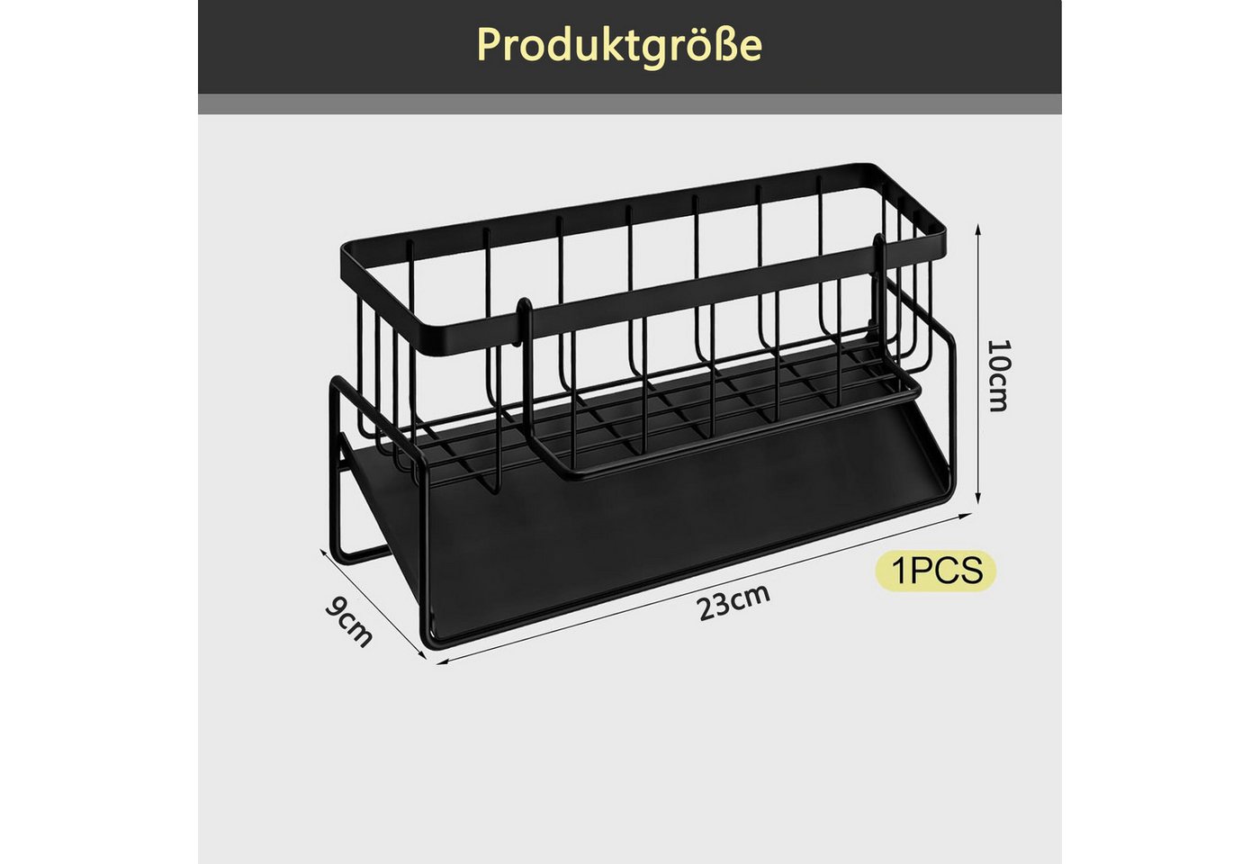 Venkuber Küchenorganizer-Set Spülbecken Organizer mit Abtropfschale, Rostfrei Edelstahl, Spülbecken Handtuch Organizer Für Badezimmer Küche Spüle – Bild 2 von 5