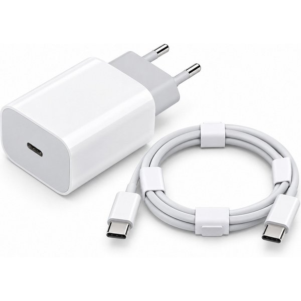 Ventarent 20W USB-C für iPhone, iPad und Samsung Galaxy USB-Ladegerät (2220 mA, Set, 2-tlg., 1x 20W USB-C Netzadapter + 1x USB-C auf USB-C-Kabel, Laden und Date