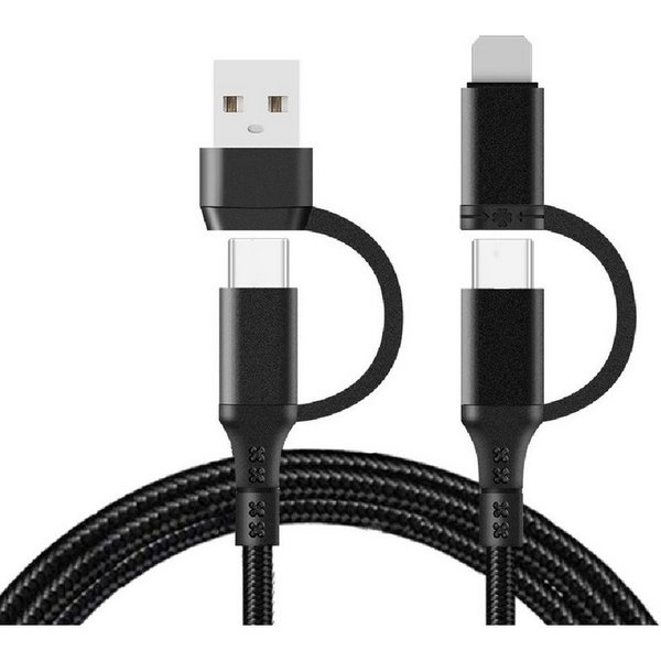 Ventarent 4 in 1 USB / USB C Cable Lightning USB-C USB-A Smartphone-Kabel, Lightning, USB Typ A, USB-C, USB-C, Lightning, 8Pin, USB Typ A (120 cm), USB, Lightni