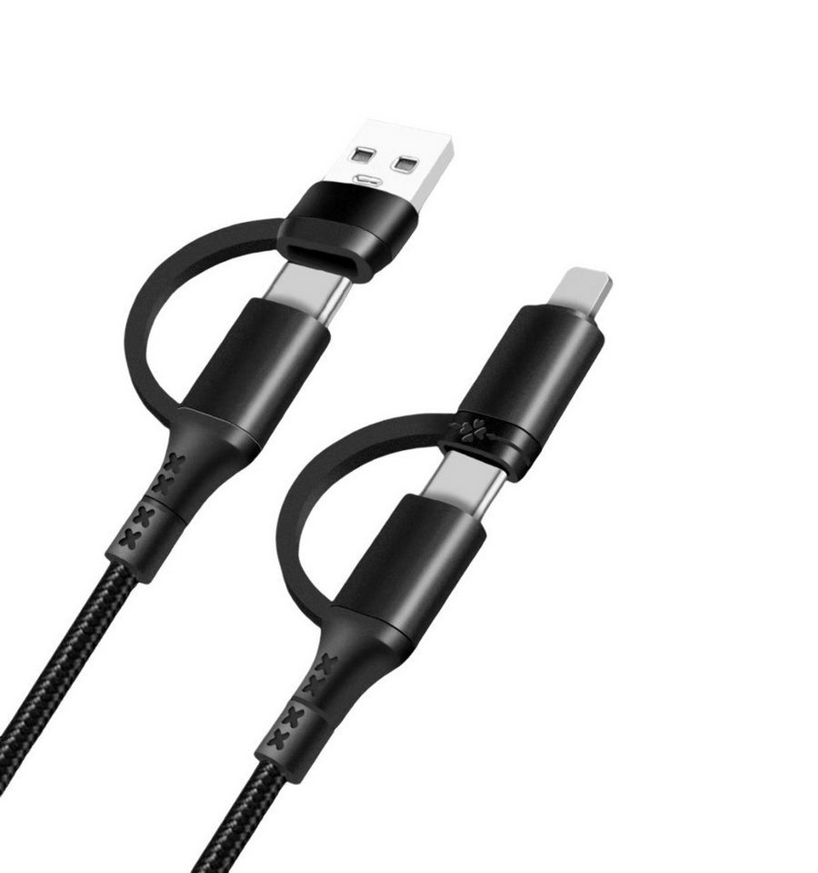 Ventarent 4 in 1 USB / USB C Cable Lightning USB-C USB-A Smartphone-Kabel, Lightning, USB Typ A, USB-C, USB-C, Lightning, 8Pin, USB Typ A (120 cm), USB, Lightni – Bild 2 von 2