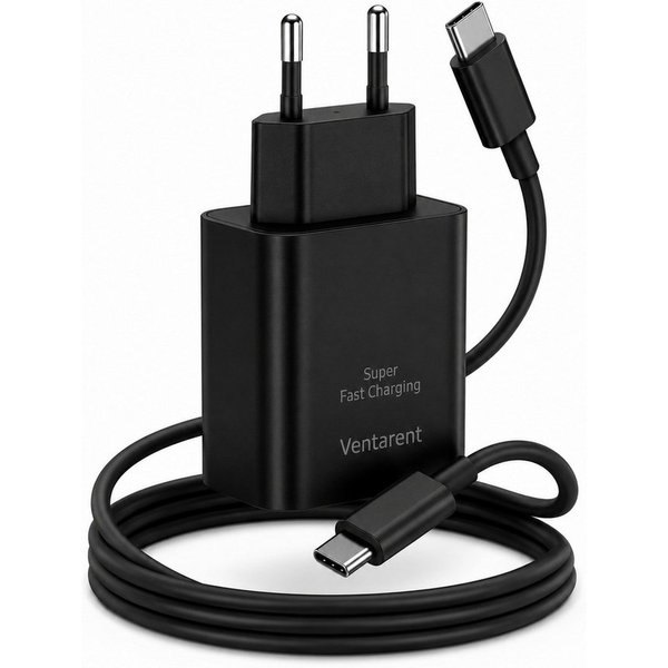 Ventarent 45W Lade-Set mit 2m Kabel für iPhone 18, 17, 16 & 15 USB-Ladegerät USB-Ladegerät (3000 mA, Set, 2-tlg., Netzadapter und Ladekabel, Fast Charge, PD, PP