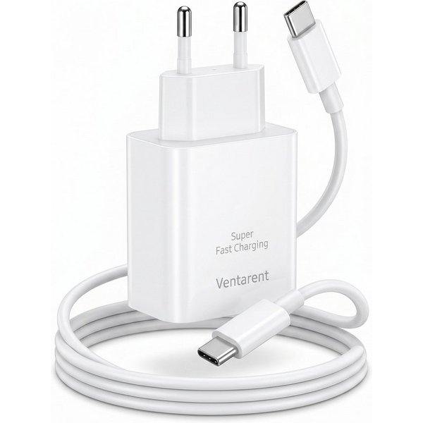 Ventarent 45W Lade-Set mit 2m Kabel für iPhone 18, 17, 16 & 15 USB-Ladegerät USB-Ladegerät (3000 mA, Set, 2-tlg., Netzadapter und Ladekabel, Fast Charge, PD, PP