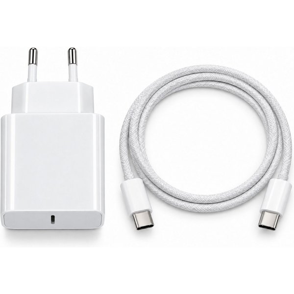 Ventarent 45W USB-C Ladeset mit Gewebekabel für Samsung Galaxy Smartphone-Ladegerät (3000 mA, Set, 2-tlg., mit USB-C-auf-USB-C-Gewebekabel, 45 W, Power Delivery