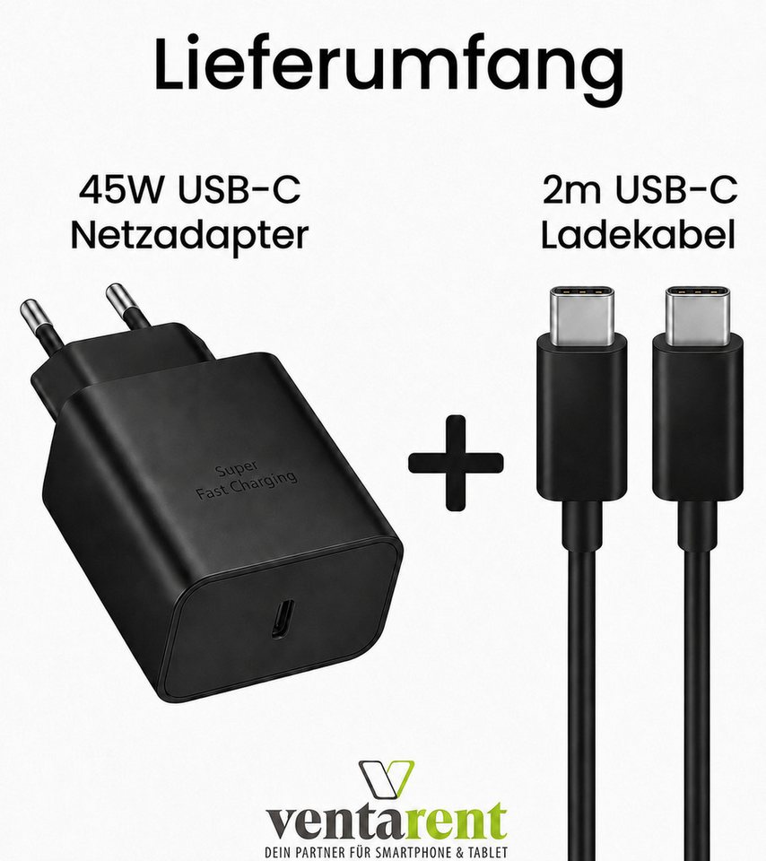 Ventarent 45W USB-C Power Delivery für Microsoft Surface USB-Ladegerät (3000 mA, Set, 2-tlg., Netzadapter mit Ladekabel, PPS) – Bild 5 von 5
