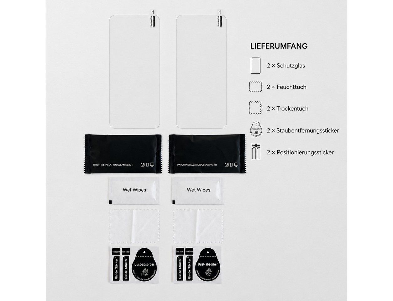 Ventarent Displayschutzglas Panzerglas für iPhone 15, Set, 2 Stück, transparent – Bild 4 von 4