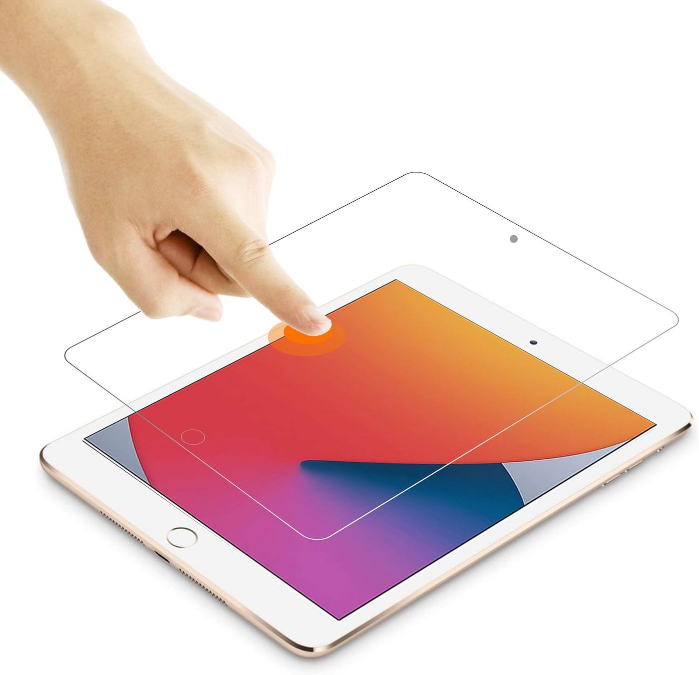 Ventarent Displayschutzglas Schutzglas Schutzfolie Panzer Folie für Apple iPad 7./ 8./ 9. Gen für Apple iPad 7. Generation, Apple iPad 8. Generation, Apple iPad – Bild 2 von 3