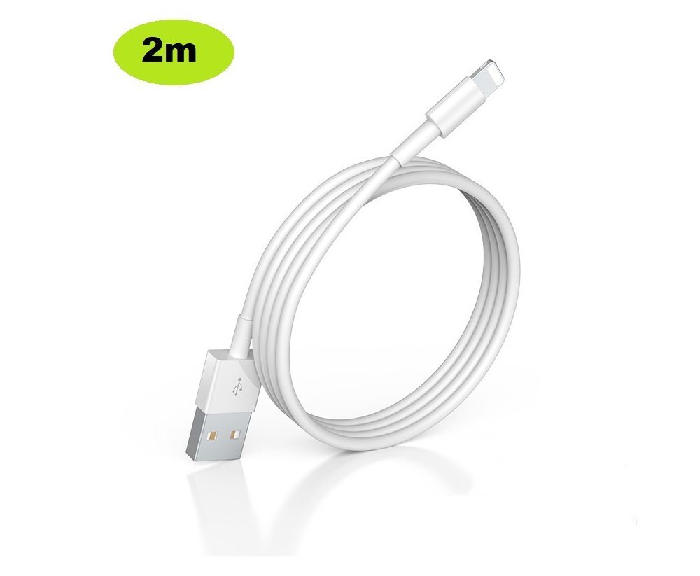 Ventarent Ladekabel USB passt für iPhone 11, 12, 13, 14, Pro, X, Xs, Xr, Xs Max Smartphone-Ladegerät (500,00 mA, Set, 2-tlg., 1x Ladekabel USB-A auf Lightning + – Bild 2 von 5