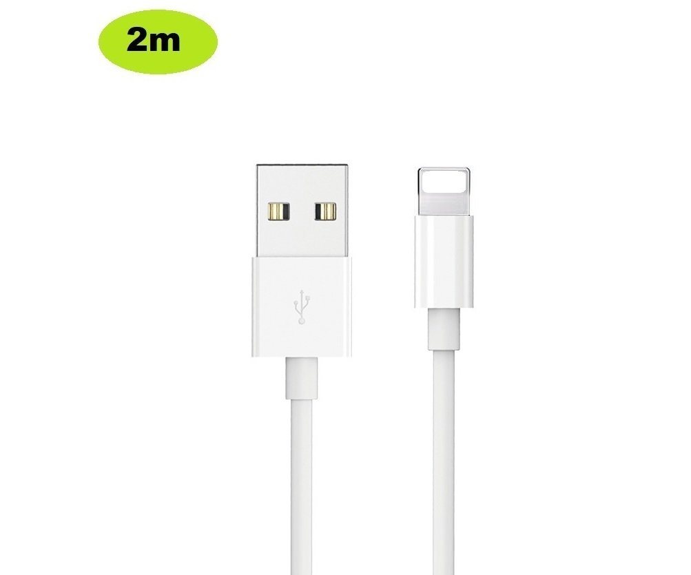 Ventarent Ladekabel USB passt für iPhone 11, 12, 13, 14, Pro, X, Xs, Xr, Xs Max Smartphone-Ladegerät (500,00 mA, Set, 2-tlg., 1x Ladekabel USB-A auf Lightning + – Bild 3 von 5