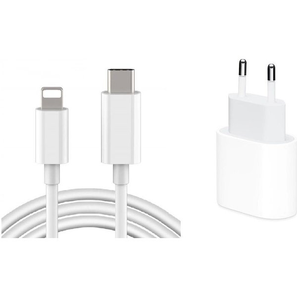 Ventarent Ladeset Schnellladegerät USB-C Lightning iPhone Ladekabel Ladegerät USB-Ladegerät (2,22 mA, Set, 2-tlg., Power Adapter 20W, Lightning Kabel iPhone Lad
