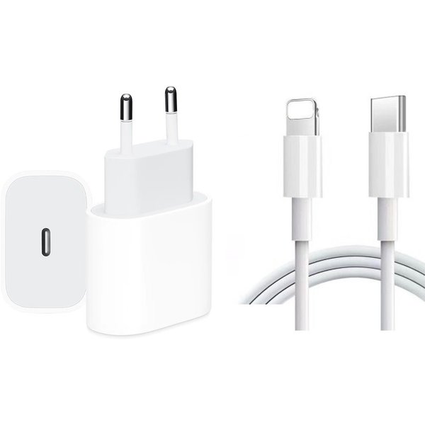 Ventarent Schnellladekabel USB C für iPhone 11, 12, 13, 14, Pro, X, Max, Mini USB-Ladegerät (2,22 mA, Set, 2-tlg., 1 x Adapter 20 Watt + 1x Ladekabel USB-C auf 