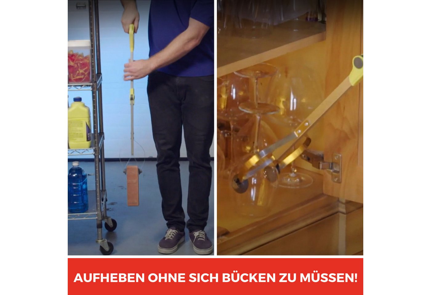 Venteo Greifzange GOPHER PINCE GREIFARM, Spar-Set 1-tlg., 1er oder 2er Pack, klappbar, Metall, Länge 90cm, mit Saugnäpfen – Bild 4 von 5