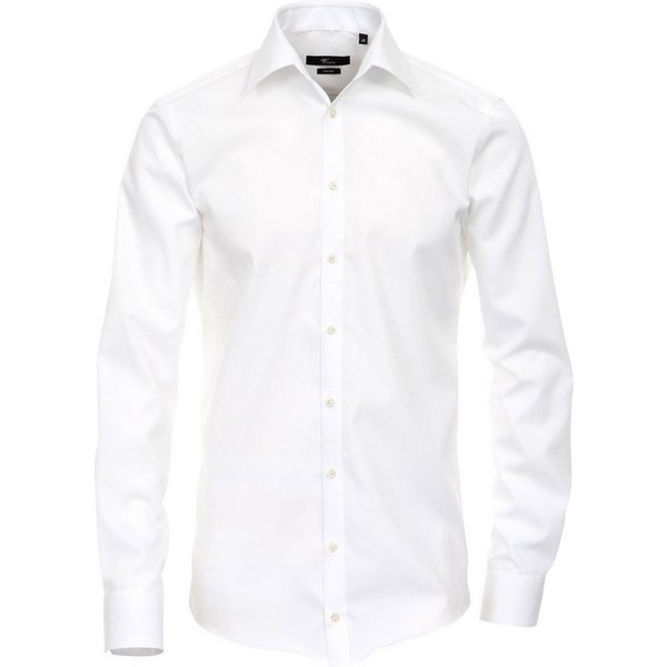 VENTI Langarmhemd Herren Hemd extra langer Arm 69cm Businesshemd uni modern fit Kentkragen, weiß HL84, 46