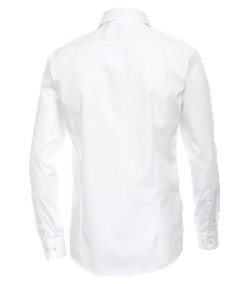 VENTI Langarmhemd Herren Hemd extra langer Arm 69cm Businesshemd uni modern fit Kentkragen, weiß HL84, 46 – Bild 2 von 5
