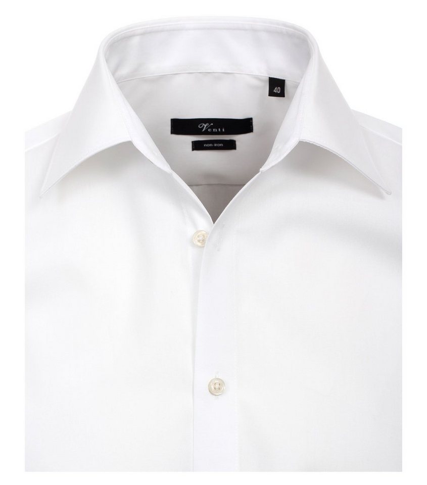VENTI Langarmhemd Herren Hemd extra langer Arm 69cm Businesshemd uni modern fit Kentkragen, weiß HL84, 46 – Bild 4 von 5