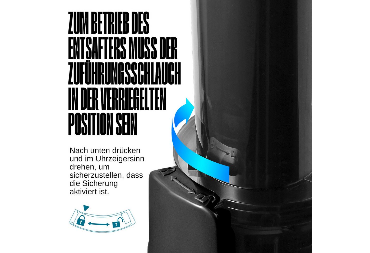 VENTRAY Slow Juicer Kleiner Ginnie Entsafter, kompakt und langsam, nährstoffreich, 100,00 W, Sicherheitsverriegelung – Bild 5 von 5