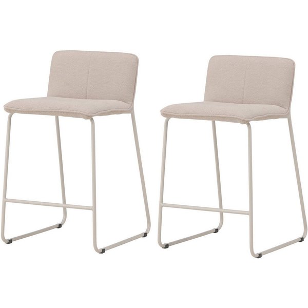 Venture Home Barhocker Bisbee, 2er-Set Barhocker mit Fußstütze, belastbar bis 120 kg (Set, 2 St., 2 Barhocker), Tresenstuhl, weicher Bezug, Stahlbeine, Fußstütz