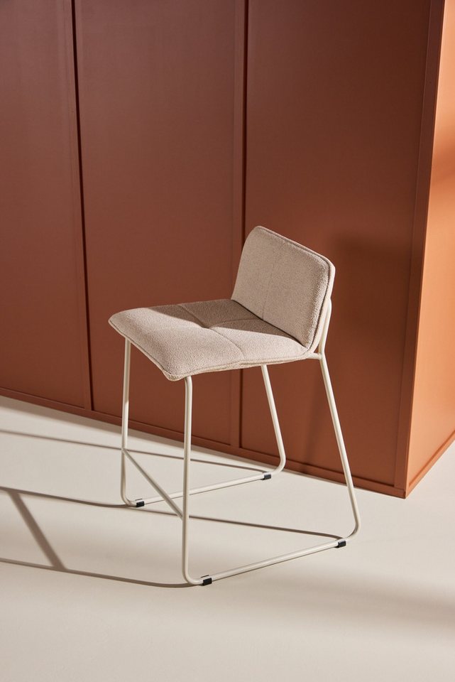 Venture Home Barhocker Bisbee, 2er-Set Barhocker mit Fußstütze, belastbar bis 120 kg (Set, 2 St., 2 Barhocker), Tresenstuhl, weicher Bezug, Stahlbeine, Fußstütz – Bild 2 von 5