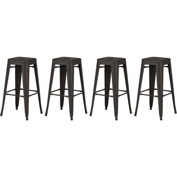 Venture Home Barhocker Tempe, 4er-Set Barhocker, kompakt, 136 kg belastbar (Set, 4 St., 4er-Set Barhocker), Tresenstuhl, Stahlrahmen, Fußstütze, ausgestellte Be