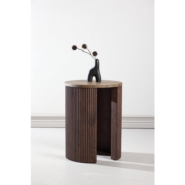 Venture Home Beistelltisch Bristol, kompakter runder Beistelltisch, modern & vielseitig, Ø 40 cm, Ablagetisch, MDF, rund, schmal, hoch, dezent, klar