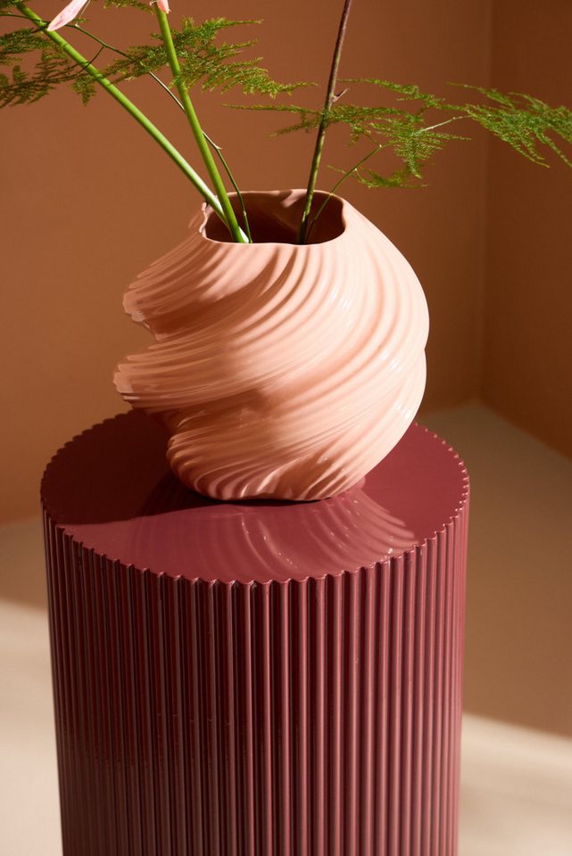 Venture Home Beistelltisch Lenox, runder Beistelltisch, gerillte Optik, Ø 31 cm, Ablagetisch, MDF, strukturierte Seiten, kompakt, dekorativ – Bild 4 von 5