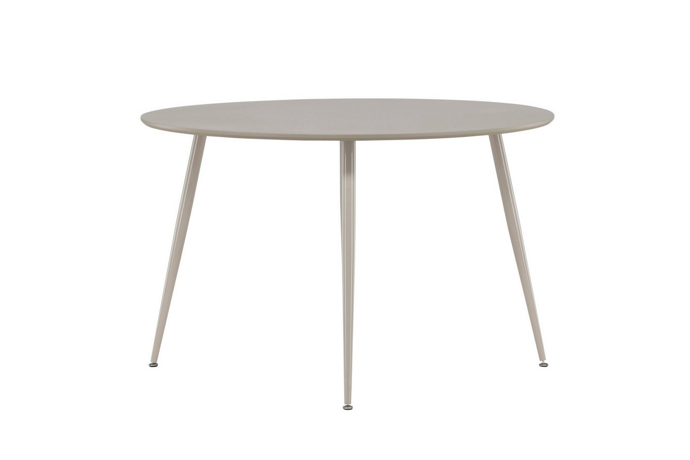 Venture Home Esstisch Plaza, runder Esstisch in einladendem Beige, einheitlich, Ø 120 cm, Esszimmertisch, MDF, Stahlbeine, rund, harmonisch, einladend – Bild 3 von 5