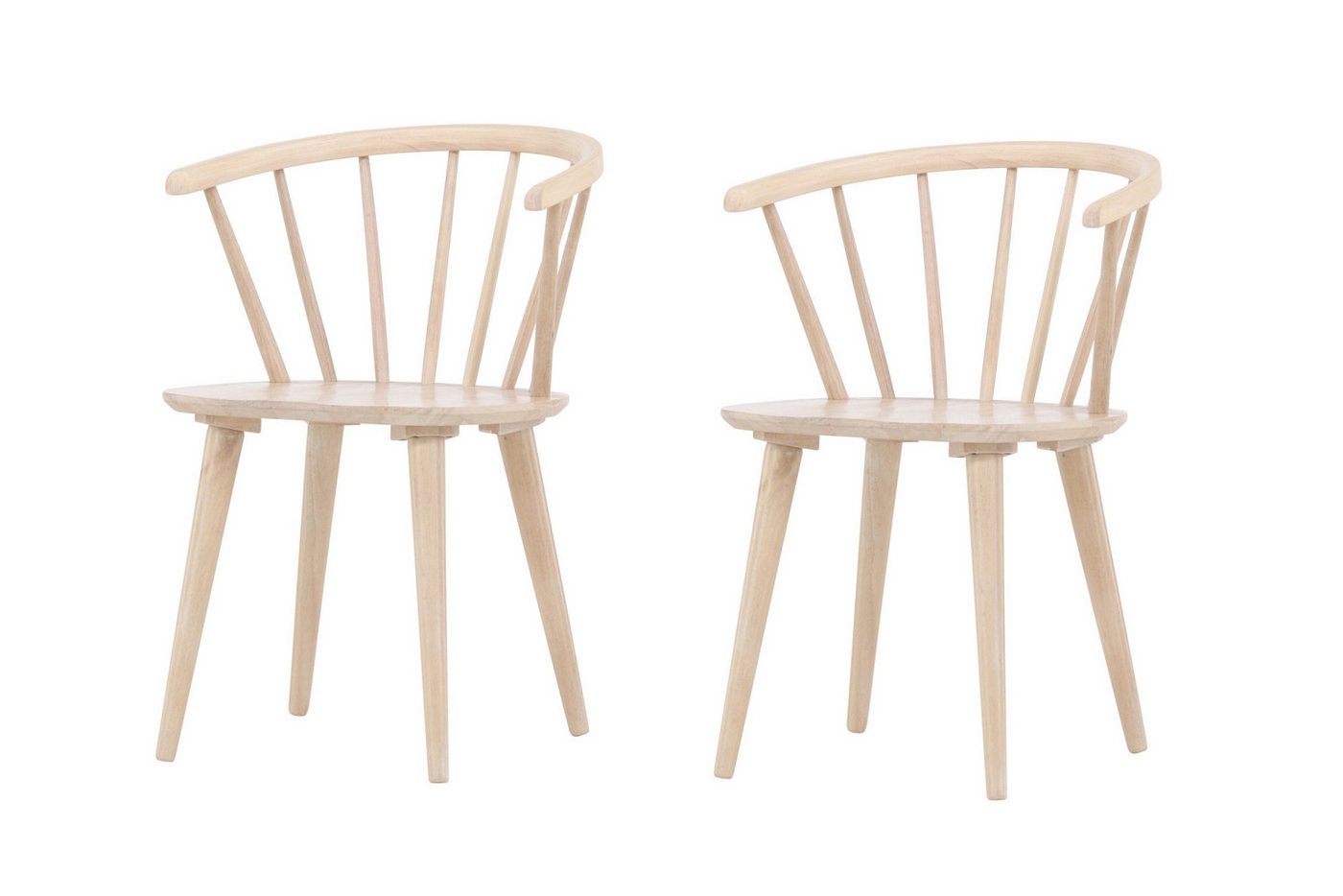 Venture Home Esszimmerstuhl Bobby, 2er-Set Esszimmerstühle aus Gummibaumholz, modern (2 St), Holzstuhl, Massivholz, abgerundete Form, einladend, skandinavisch – Bild 2 von 5