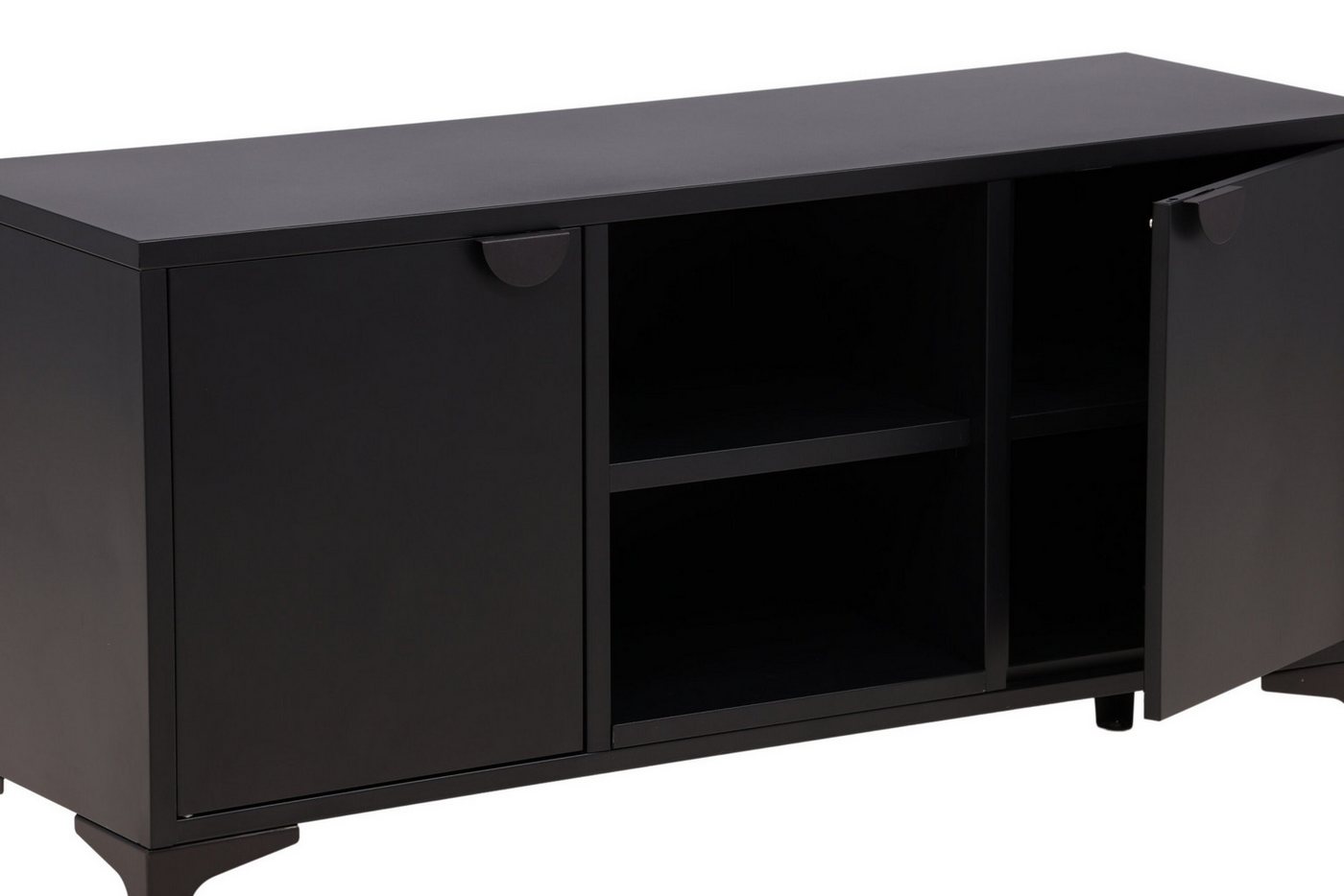 Venture Home TV-Board Piring, TV-Board aus Stahl, Industrial, Breite 120 cm, TV-Möbel, Pulverbeschichtung, Türen, offene Fächer, modern – Bild 2 von 5