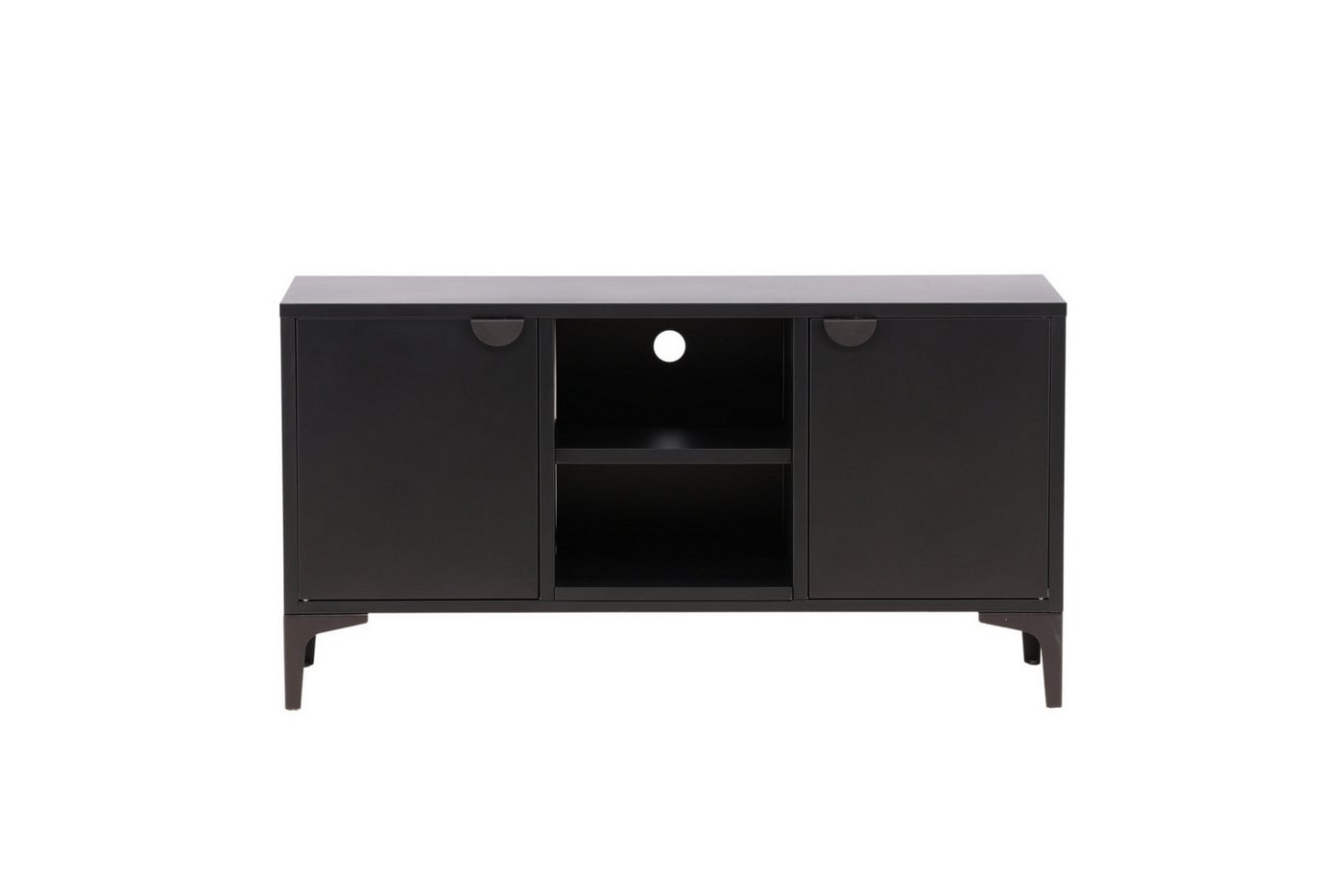 Venture Home TV-Board Piring, TV-Board aus Stahl, Industrial, Breite 120 cm, TV-Möbel, Pulverbeschichtung, Türen, offene Fächer, modern – Bild 4 von 5