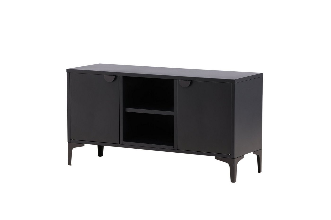 Venture Home TV-Board Piring, TV-Board aus Stahl, Industrial, Breite 120 cm, TV-Möbel, Pulverbeschichtung, Türen, offene Fächer, modern – Bild 5 von 5