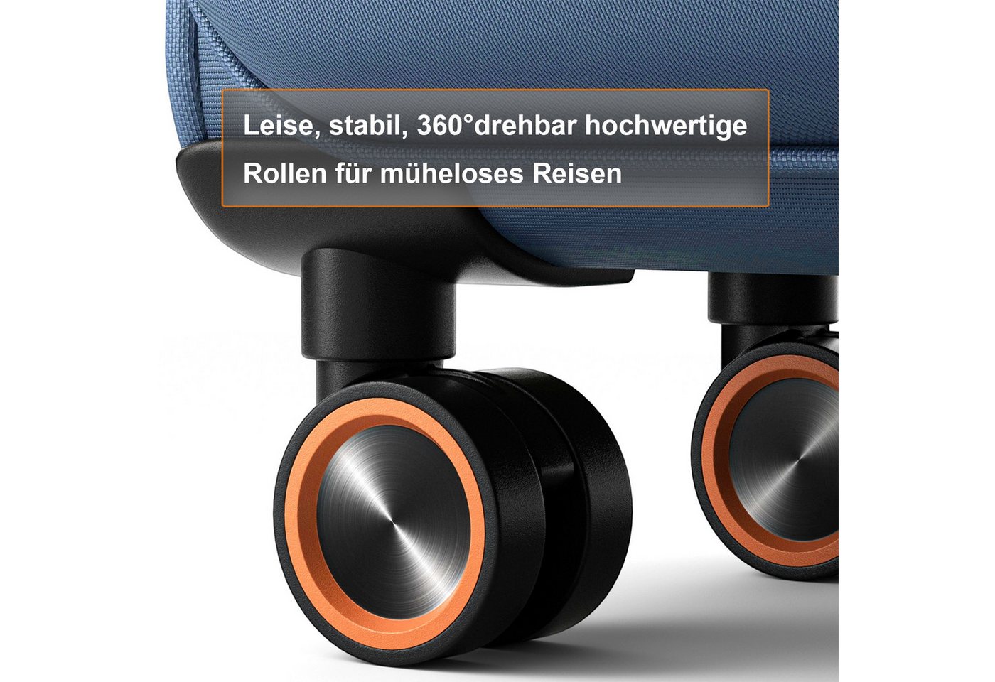 Verage Koffer Weichschalenkoffer, Leicht Reisekoffer mit Zahlenschloss, 4 Rollen, Stoffkoffer, Handgepäck/Set 3-teilig, 56/66/76cm,47/77/109L – Bild 5 von 5