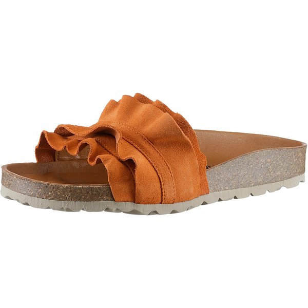VERBENAS Rocio Roda Pantolette Sommerschuh, Flat mit geschwungenen Laschenstoff