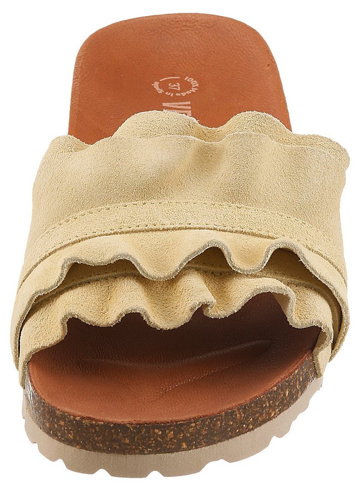 VERBENAS Rocio Roda Pantolette Sommerschuh, Flat mit geschwungenen Laschenstoff – Bild 4 von 5