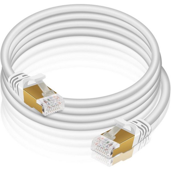 VERCO Cat 7 Netzwerkkabel rundes LAN-Kabel, RJ-45 (Ethernet), (300 cm), 10 / 100 / 1000 Mbits Geschwindigkeit bis 1 Gbits S/FTP Patchkabel