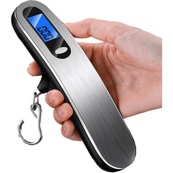 VERCO Kofferwaage Digital mit LCD Display, Tragkraft 50 kg, (KG), Gepäckwaage Hängewaage Reisewaage Handwaage Paketwaage
