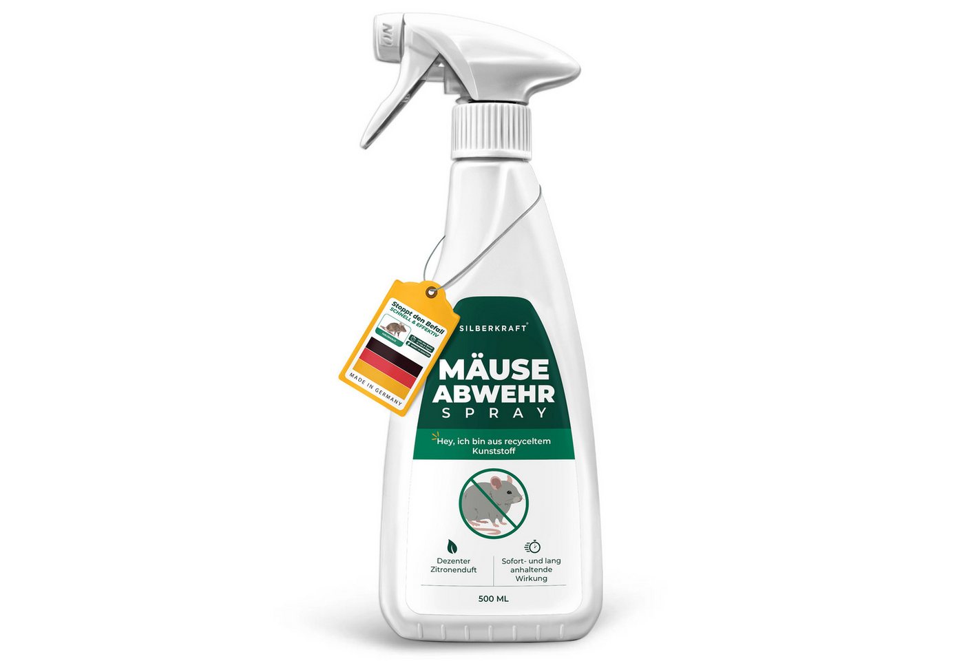 Silberkraft Vergrämungsmittel Silberkraft Mäuseabwehr, Repellent gegen Mäusebefall, 500 ml, 1-St., Mäuseabwehr für Haus & Garten, wirksame Alternative zu Gift & – Bild 2 von 5