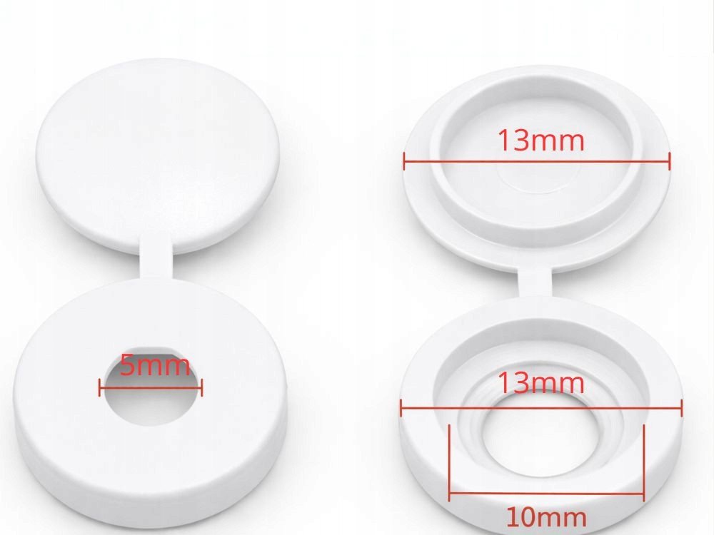 VERK GROUP Abdeckkappe 20x Schraubenabdeckungen 13 mm Abdeckkappen mit Klappe Kunststoff, (Packung), 20-teiliges Set, Verschließbare Klappabdeckung – Bild 2 von 3