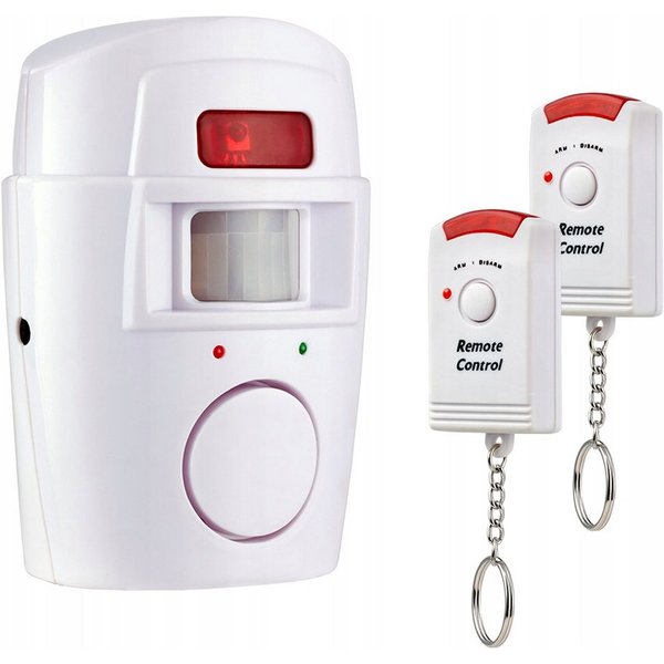 VERK GROUP Alarmanlage 105dB Bewegungsmelder mit 2 Fernbedienungen Funkalarm Alarmanlage (Bewegungsmelder, 2 Fernbedienungen)