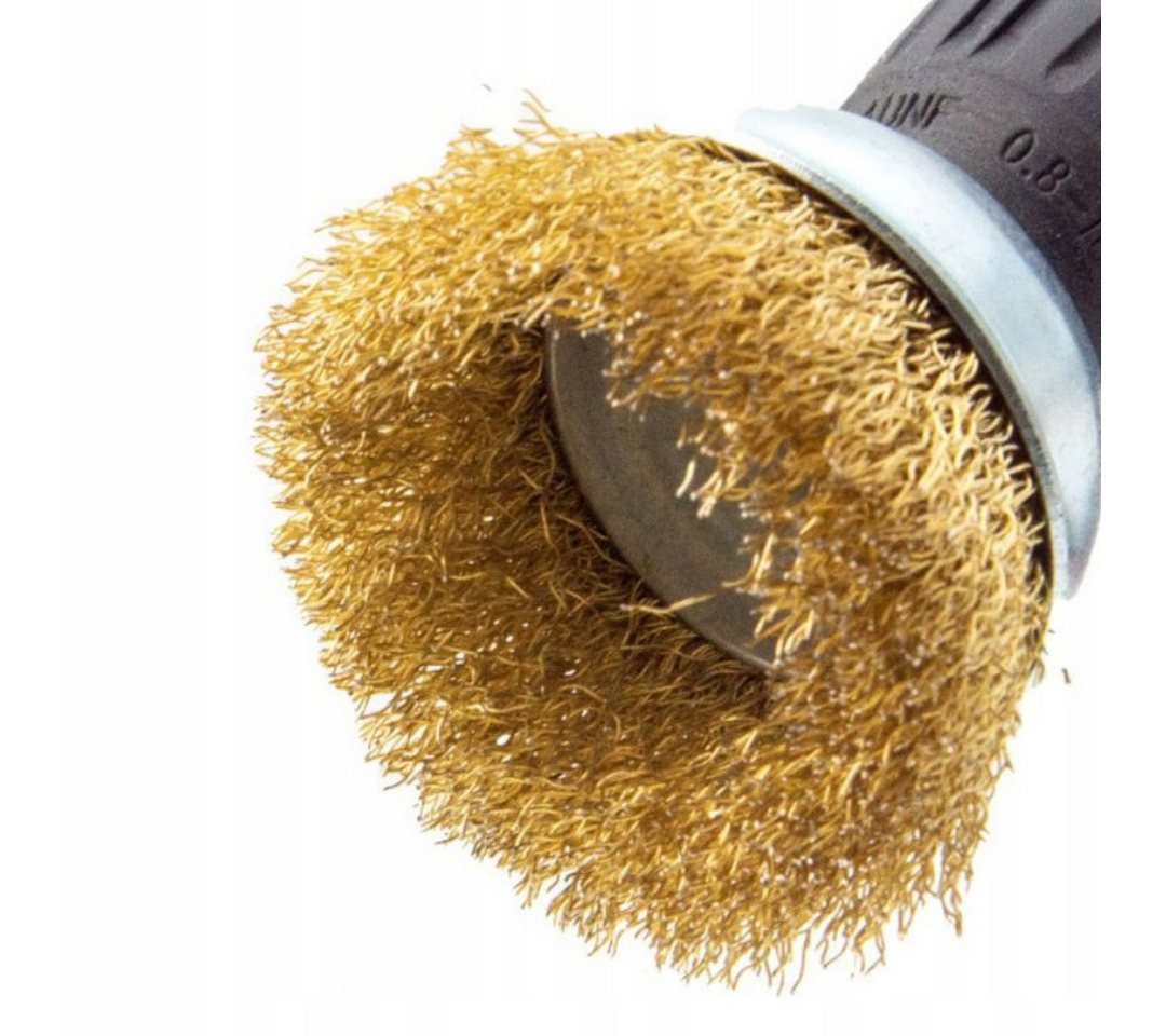 VERK GROUP Drahtbürste Messing Drahtbürsten Set 5tlg Bohrmaschine Rundbürste Scheibenbürste, (Set, 5-tlg., 5 tlg. Drahtbürstenaufsätze), 5‑teilig, für Bohrmasch – Bild 3 von 5