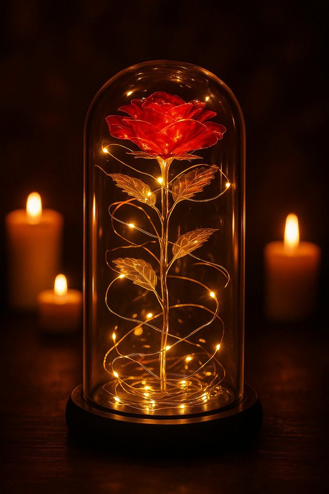 VERK GROUP Geschenkbox Ewige Rose, Blumen im Glas Rose Geschenke für jeden Anlass – Bild 2 von 3