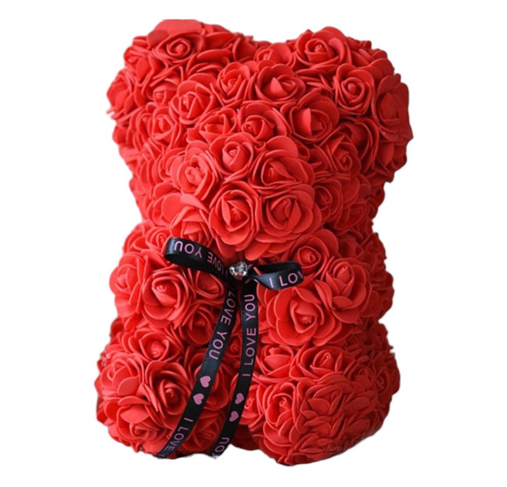 VERK GROUP Geschenkbox Rosenbär, Rose Teddy, Teddybär mit Rosenblüten Ideal als Geschenk – Bild 2 von 2