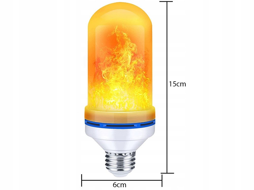VERK GROUP LED Dekolicht LED Flammenlampe E27 9W Flacker Effekt 1er oder 4er Set, LED-Flammenlampe, Leistung: 9 W, Sockel: E27, Effekt: Flackernder Flammeneffek – Bild 3 von 5