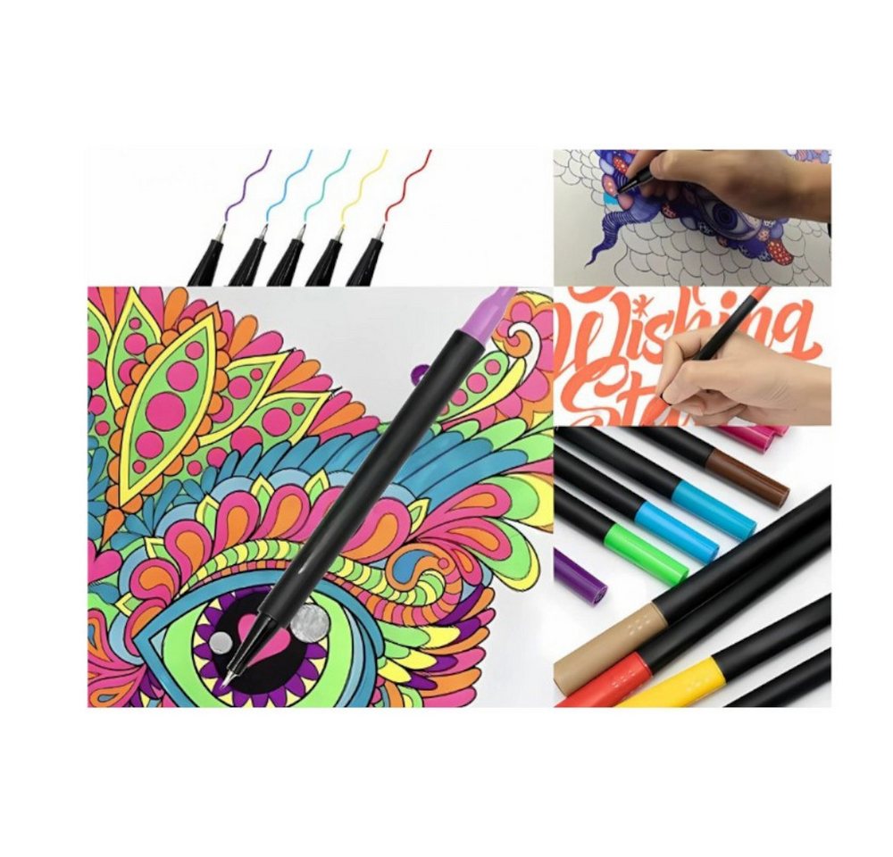 VERK GROUP Malstift Dual Brush Marker 100 Farben Doppelseitige Aquarellstifte Set mit Etui – Bild 2 von 5