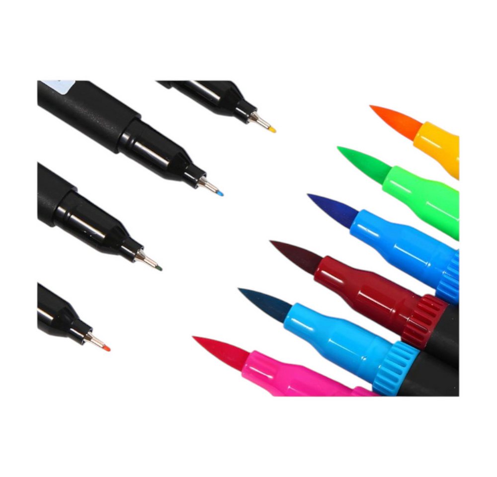VERK GROUP Malstift Dual Brush Marker 100 Farben Doppelseitige Aquarellstifte Set mit Etui – Bild 5 von 5