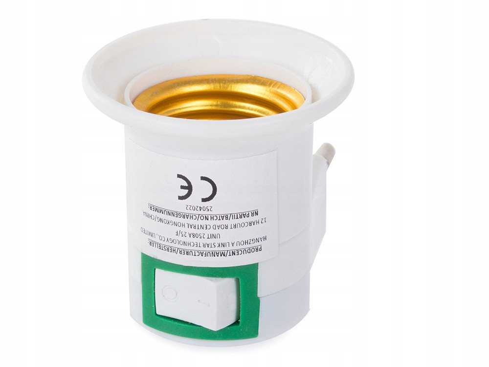 VERK GROUP Steckdosenschalter E27 Steckdosenadapter mit Schalter 230V Lampenfassung Weiß, 1-St., E27-Fassung mit Schalter, Direkter Steckdosenanschluss – Bild 2 von 5