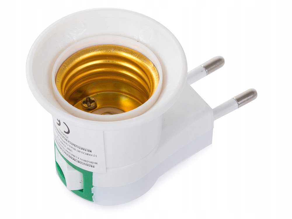VERK GROUP Steckdosenschalter E27 Steckdosenadapter mit Schalter 230V Lampenfassung Weiß, 1-St., E27-Fassung mit Schalter, Direkter Steckdosenanschluss – Bild 3 von 5