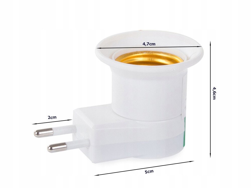 VERK GROUP Steckdosenschalter E27 Steckdosenadapter mit Schalter 230V Lampenfassung Weiß, 1-St., E27-Fassung mit Schalter, Direkter Steckdosenanschluss – Bild 4 von 5